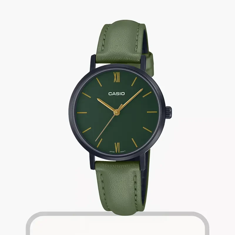 Casio Enticer Quartz Green Ladies Watch- LTP-VT02BL-3A